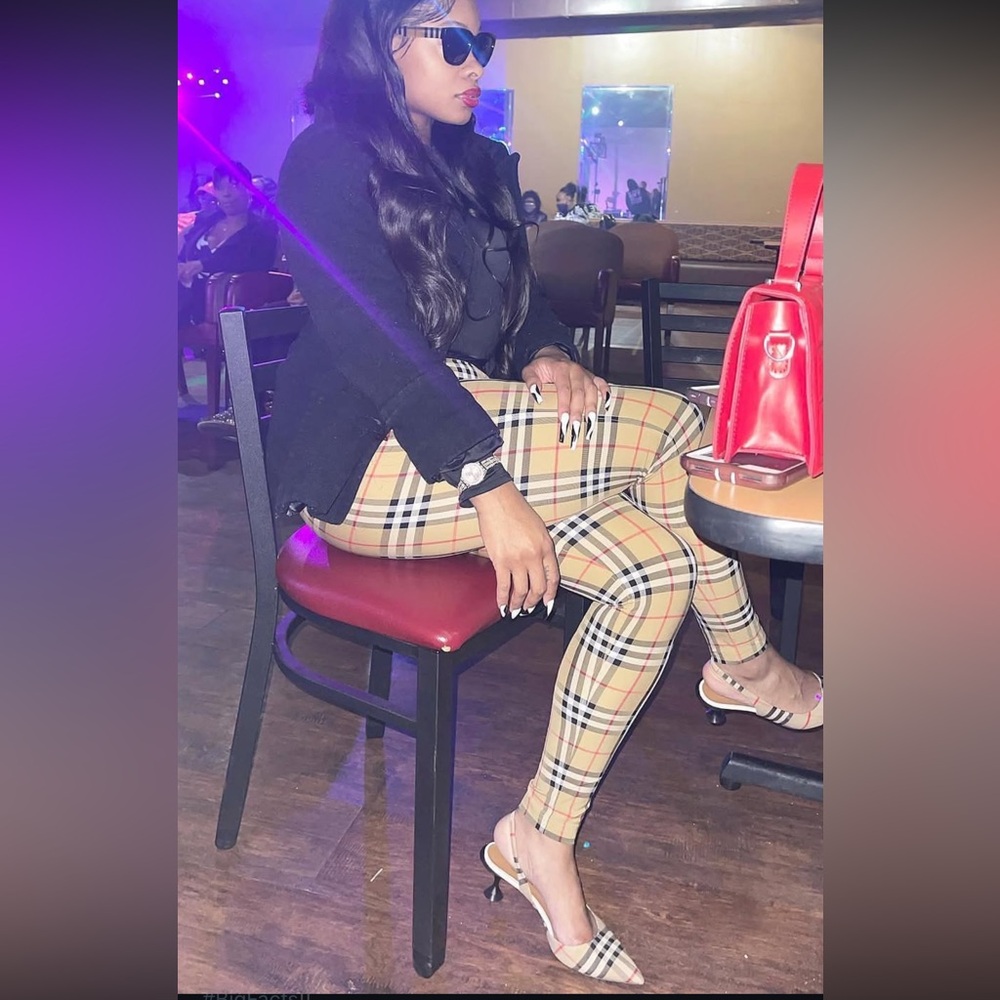 Burberry Plaid Leggings and Bra Set